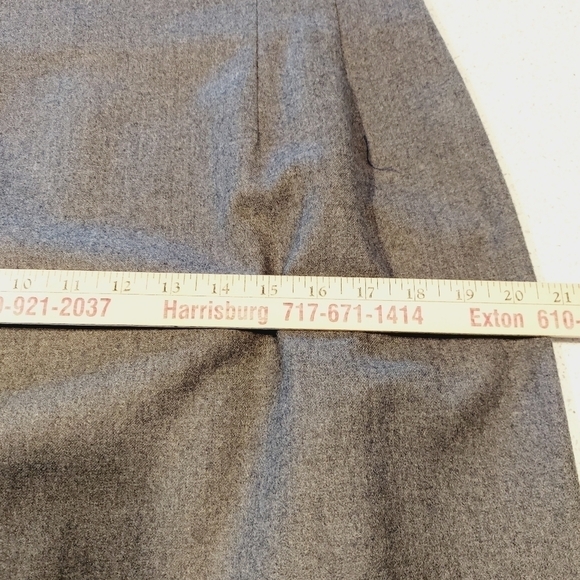 Vintage Adolfo 100% Wool Pencil Skirt Size 14 Pleated Front Lined Back Zip EUC - Picture 9 of 11